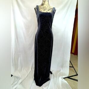 EUC: Algo Stunning Charcoal Sleeveless Velvet Evening dress